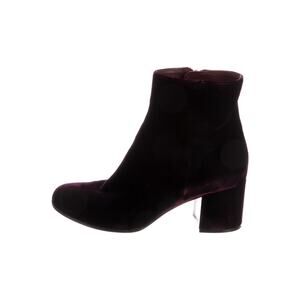 Gianvito Rossi Shelly Suede Boots - 37 - Burgundy